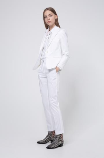 Spodnie HUGO Regular Fit Białe Damskie (Pl41275)